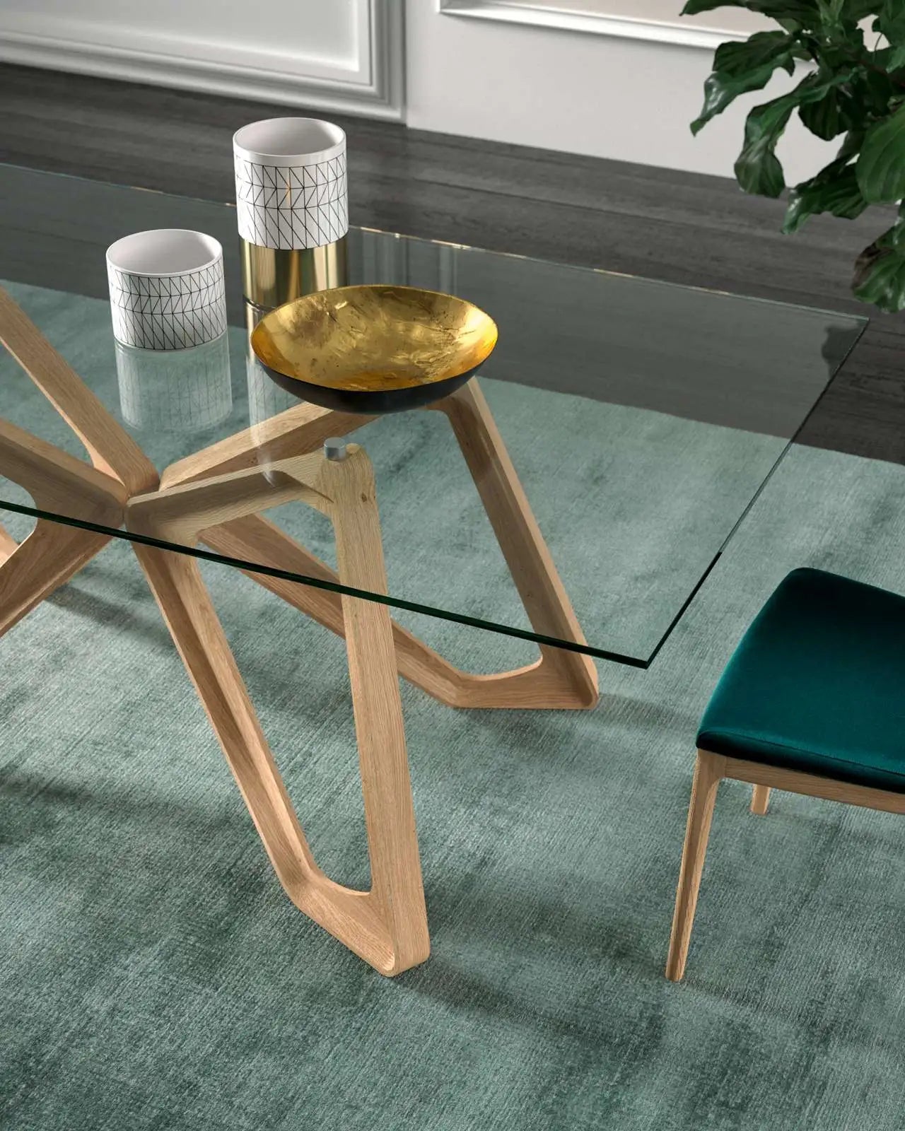 table a manger verre fumé noir