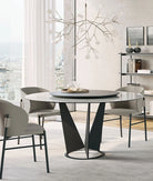 table ronde céramique pied central
