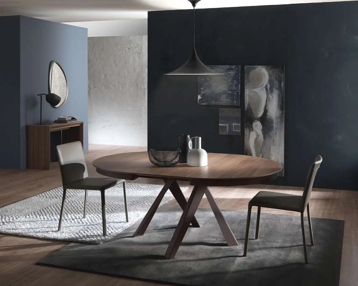 table ronde extensible marbre