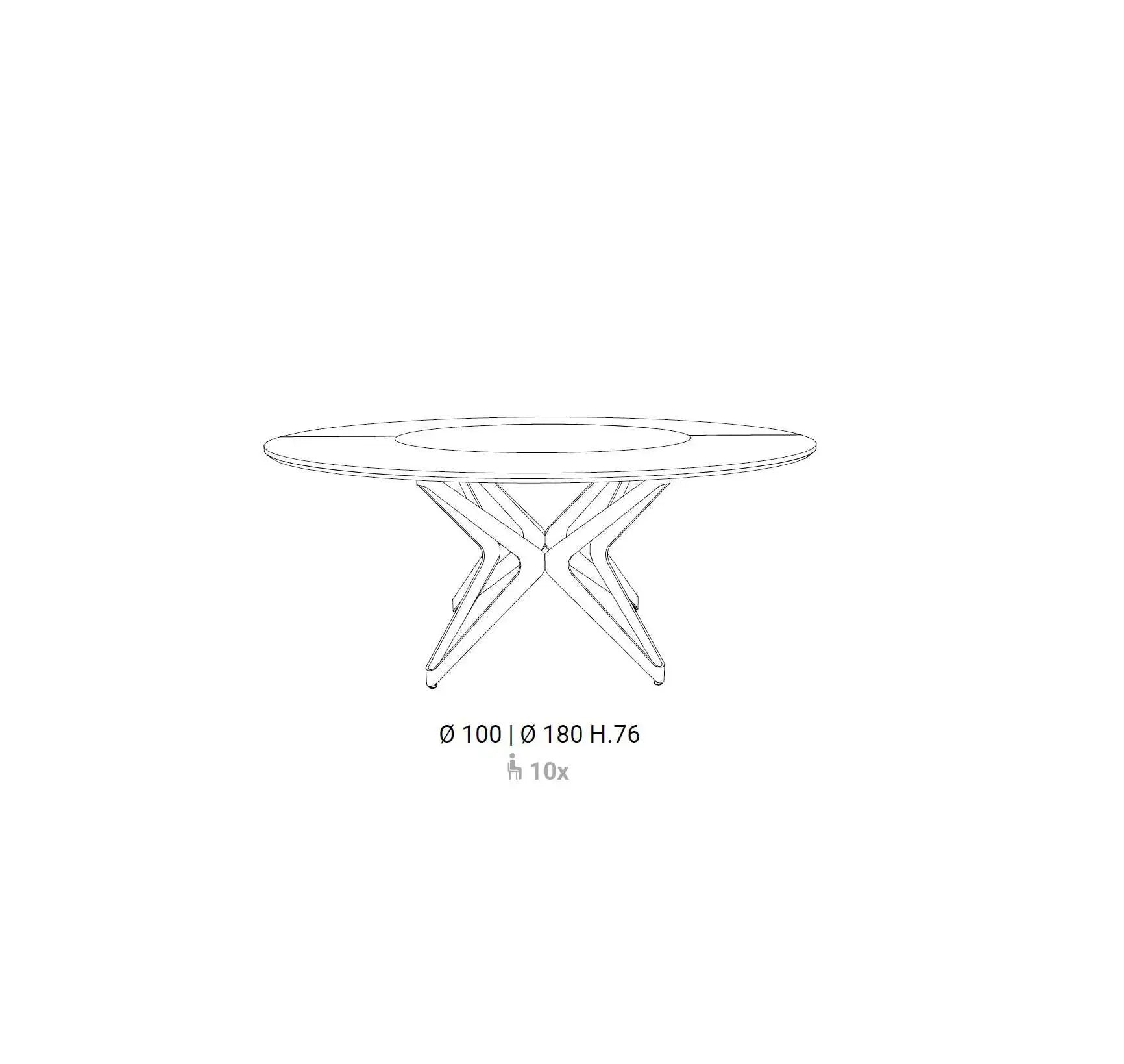 table ronde 100 cm pied central extensible