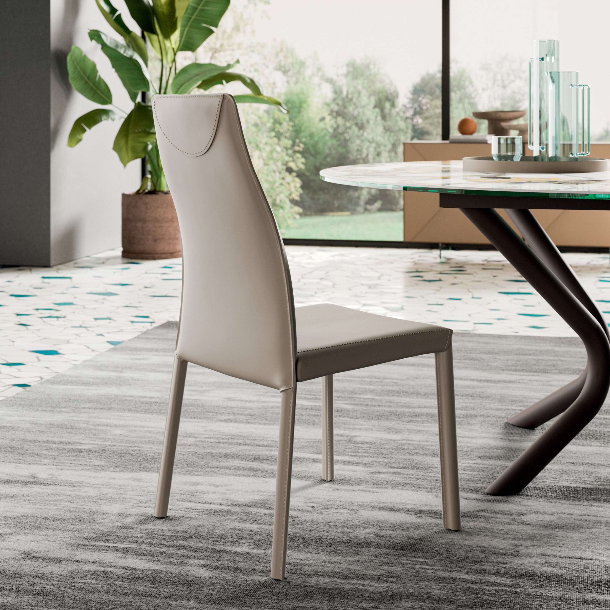 chaise cuir dossier haut