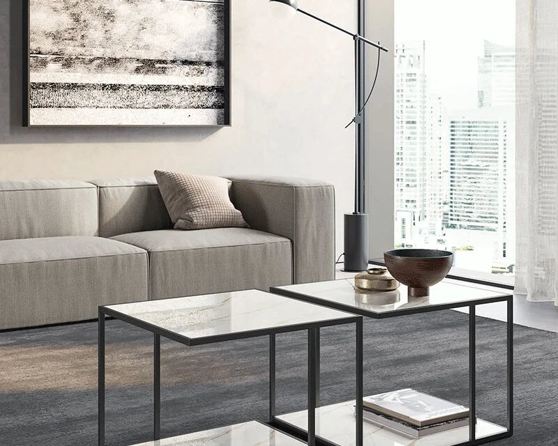 table basse carre 2 niveau