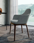 chaise tissu et bois italienne