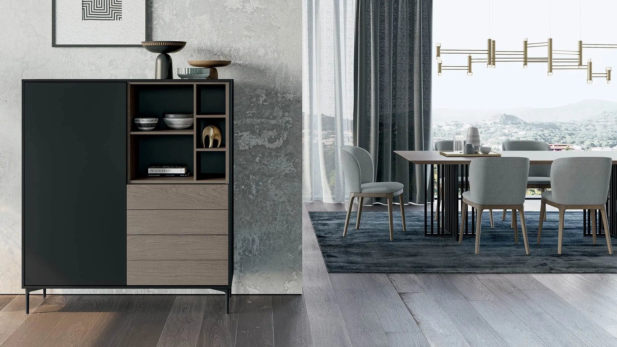 chaise tissu et bois italienne