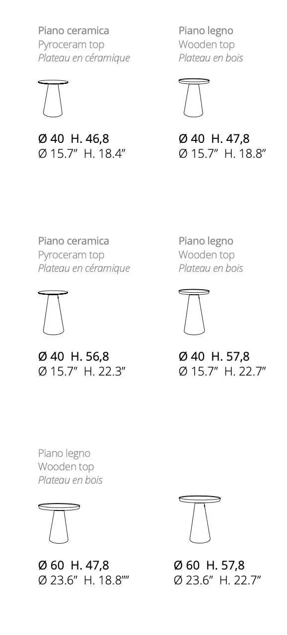 table basse pieds cone
