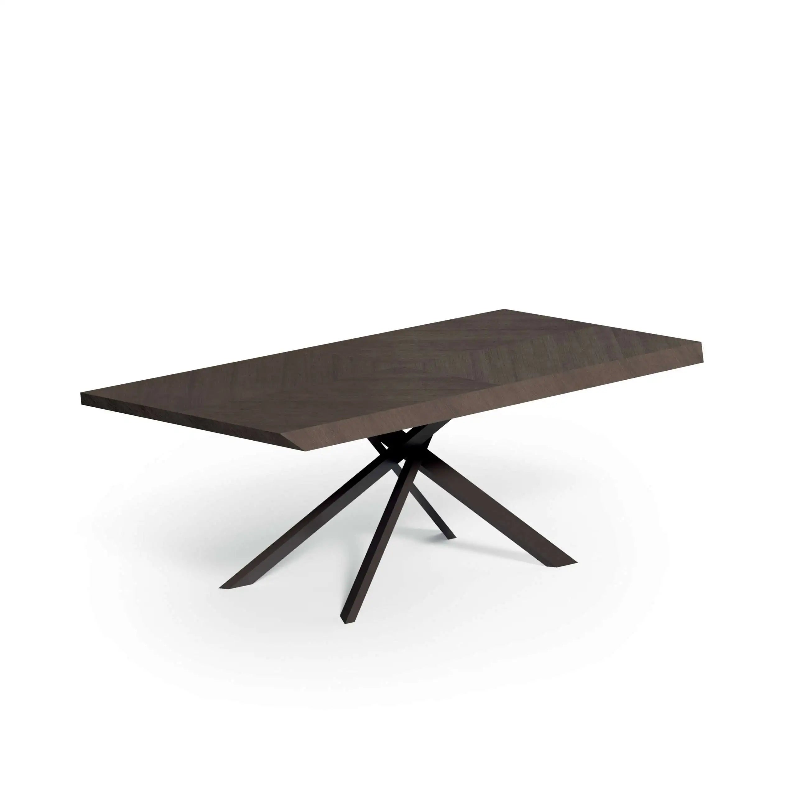 table ovale avec pied croisé métallique