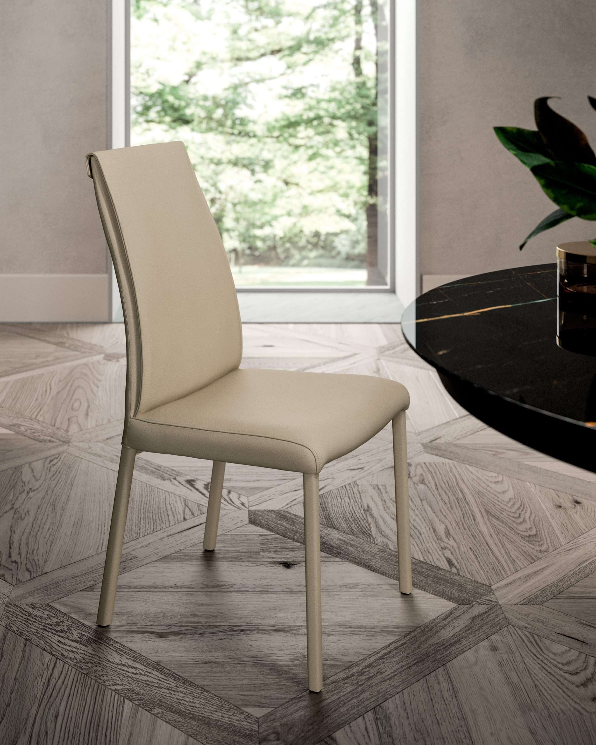 chaises salle manger cuir dossier haut