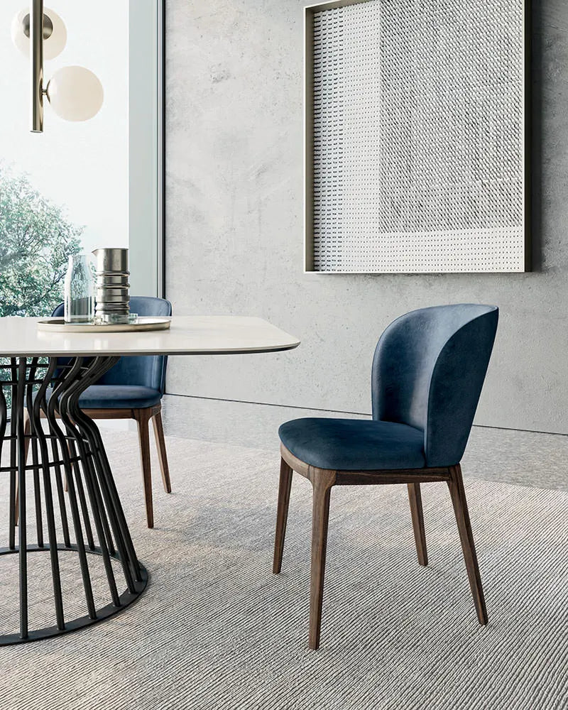 chaise tissu et bois italienne