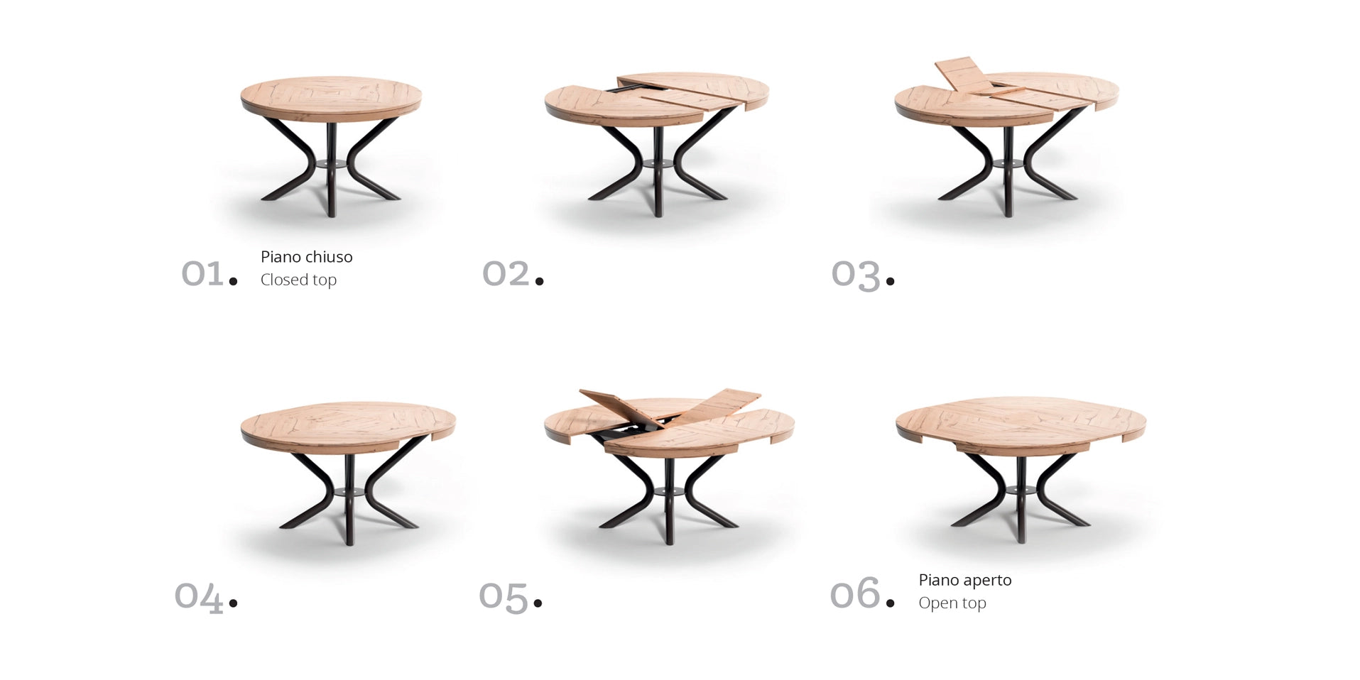 grande table ronde extensible design
