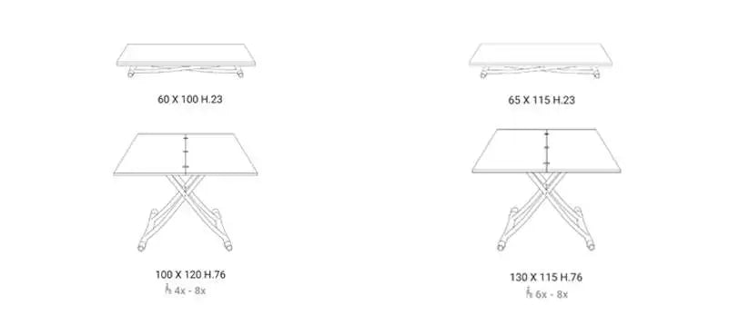 table basse convertible extensible