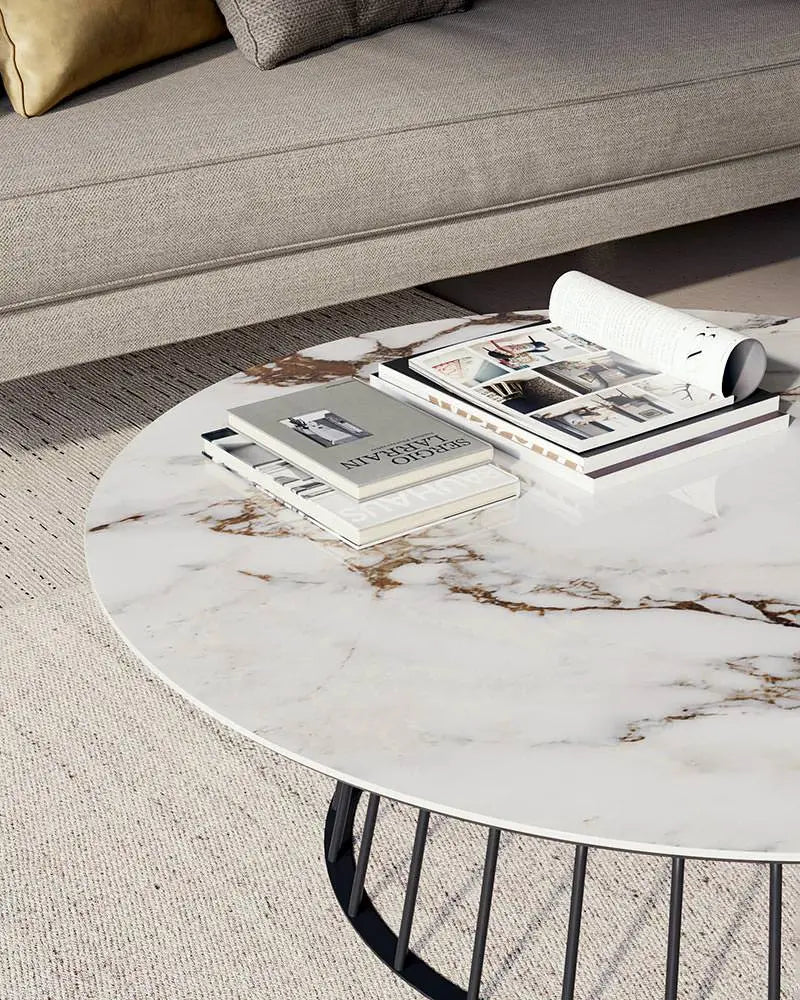 table basse céramique et métal