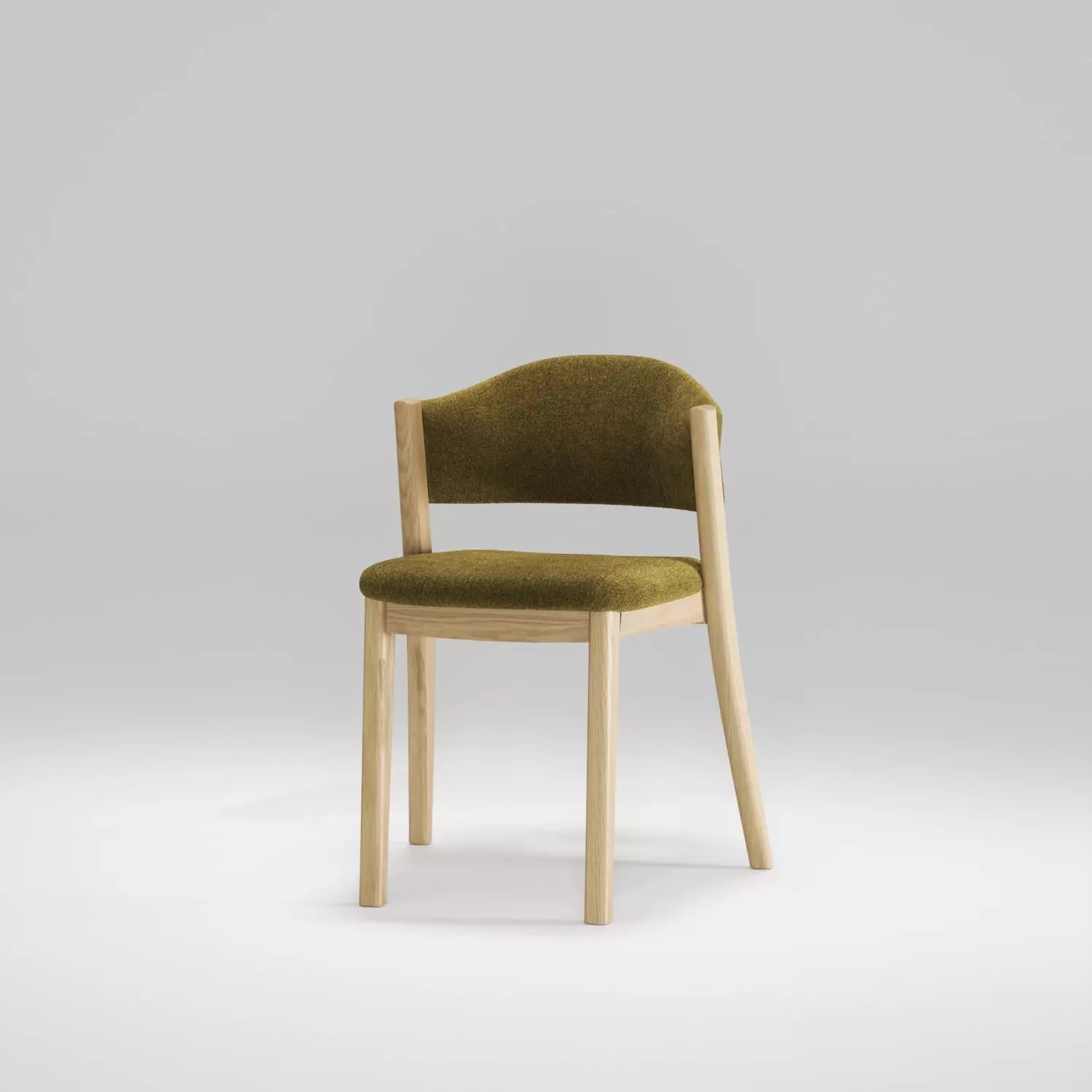 Chaise-Tissu-Jaune-bois