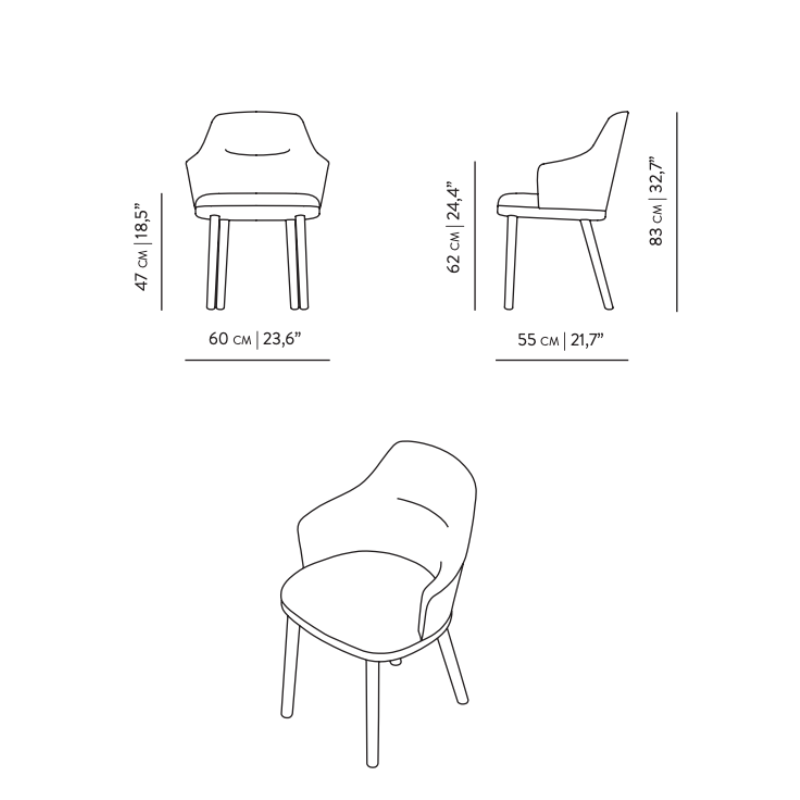 Fauteuil-Vert-Bois-dimensions