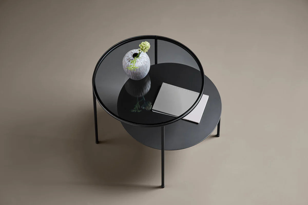 Table-Basse-Double-Plateau-Verre-Metal