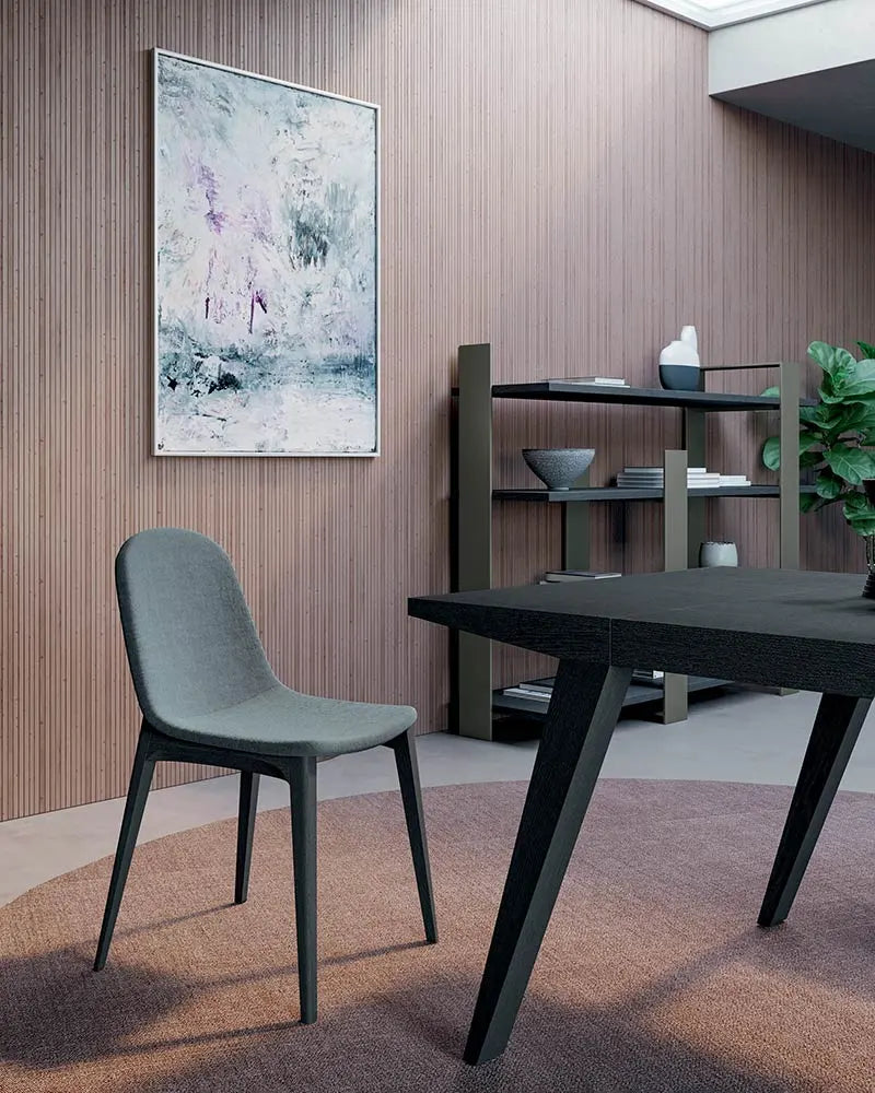 chaise accoudoir cuir et bois