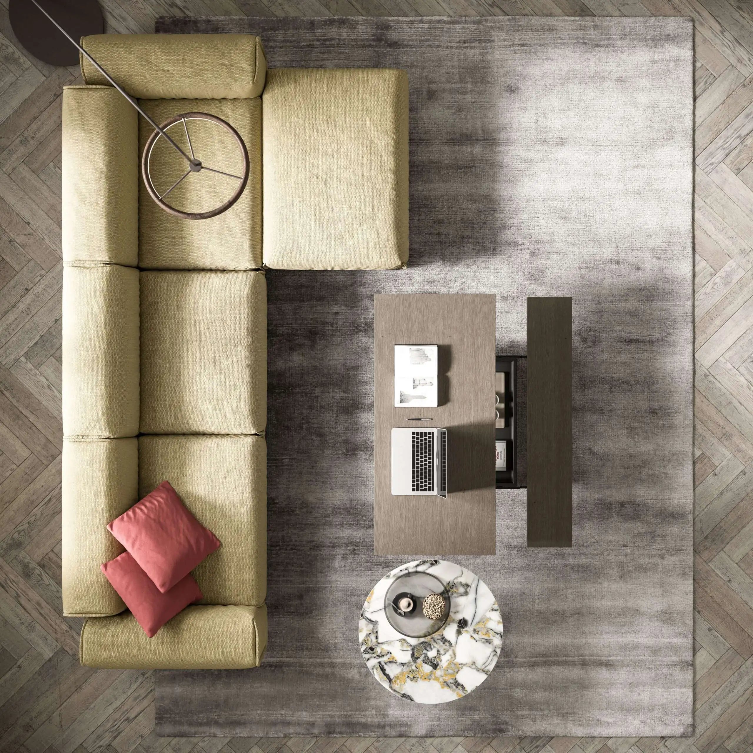 table basse pied croisé verre