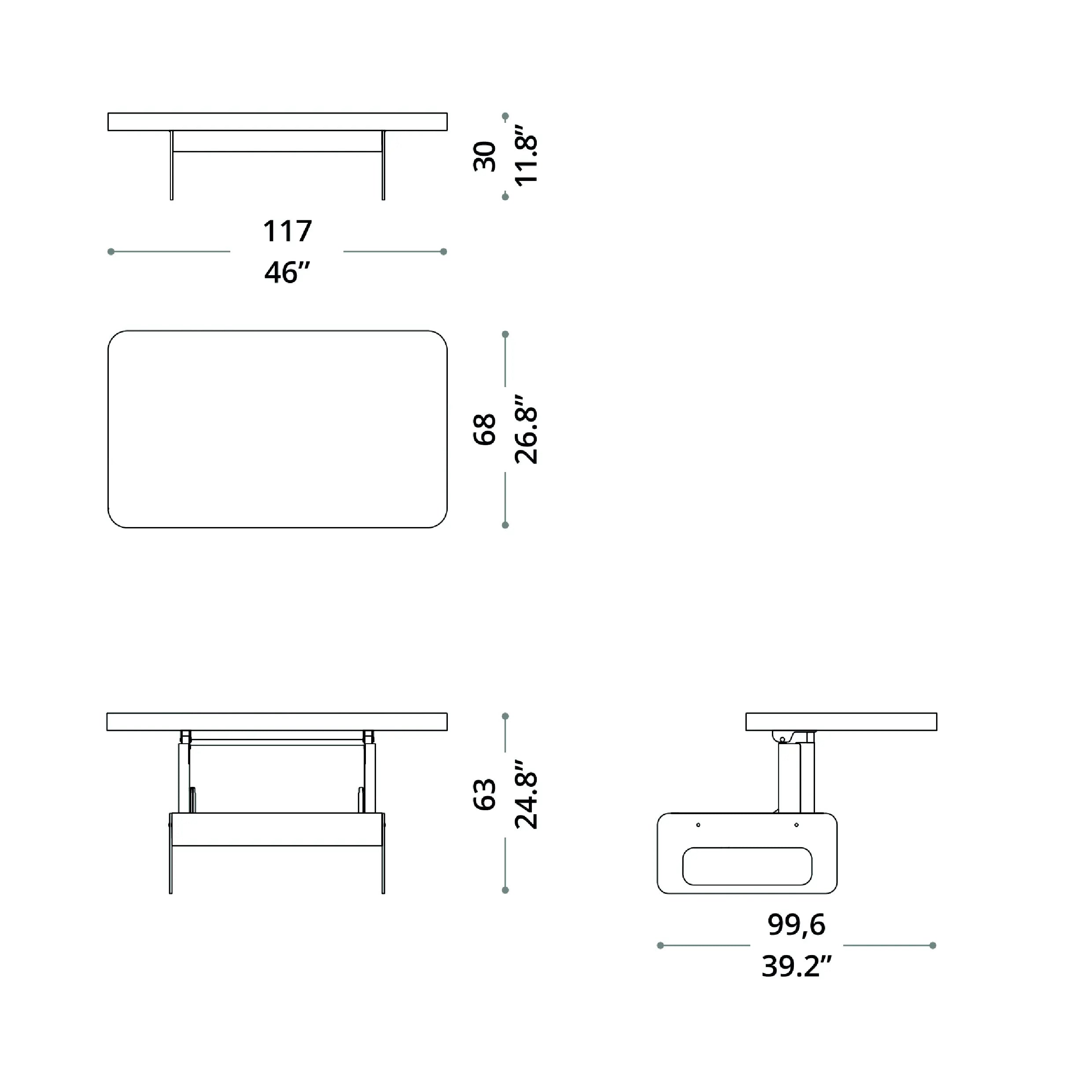 table basse rectangulaire modulable
