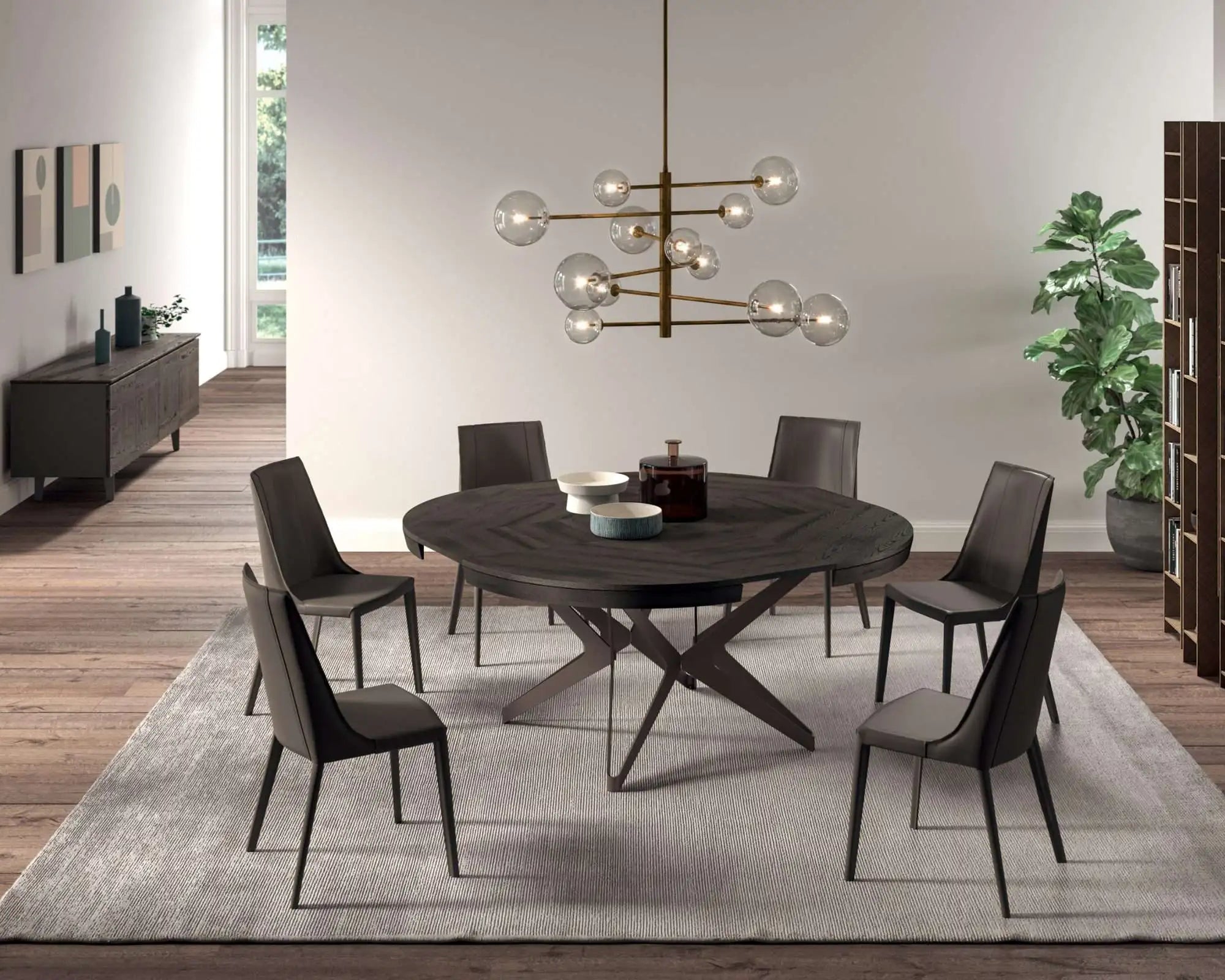table a manger ronde industrielle extensible