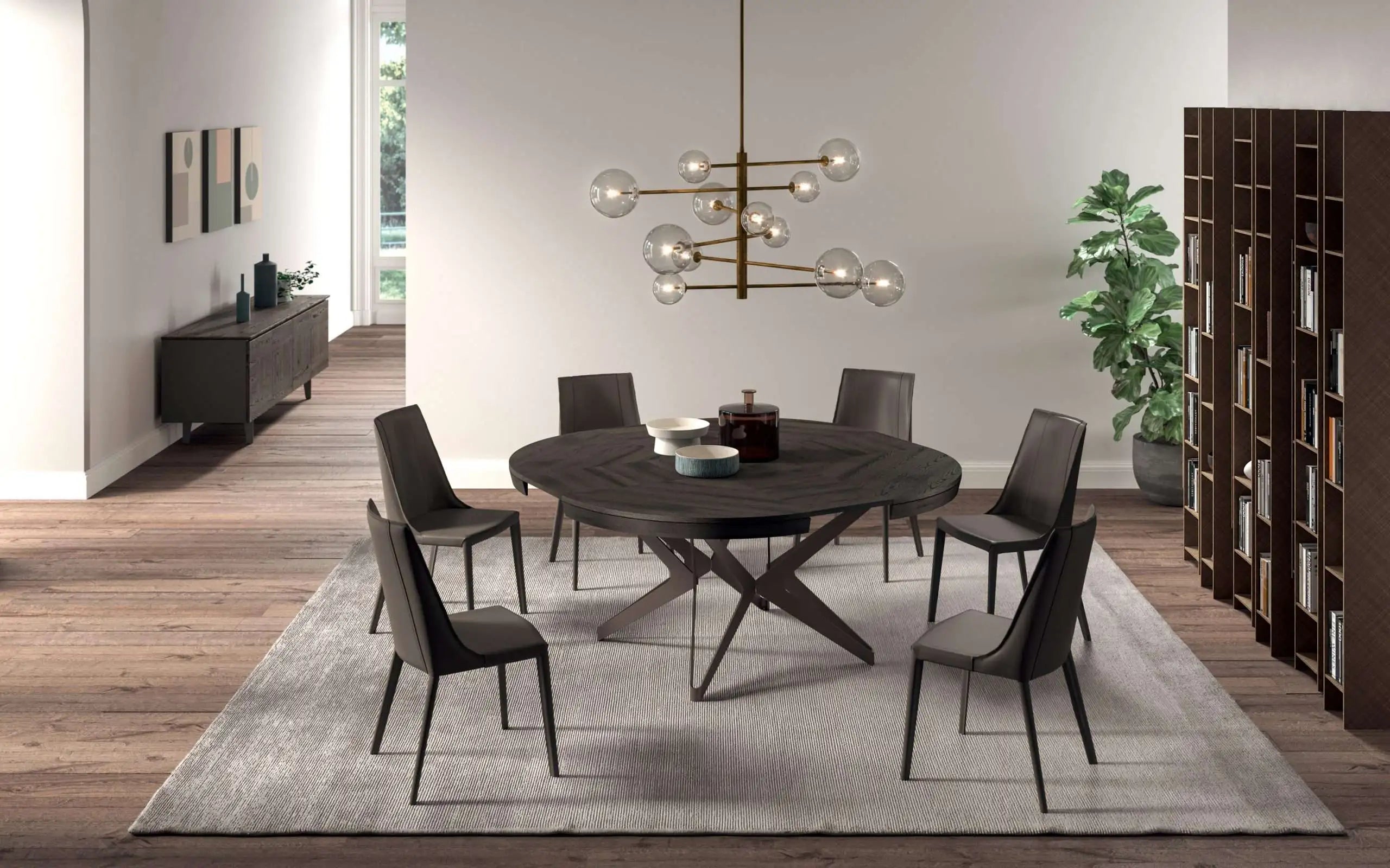 table a manger ronde industrielle extensible
