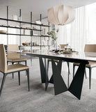 grande table plateau ceramique pied central design