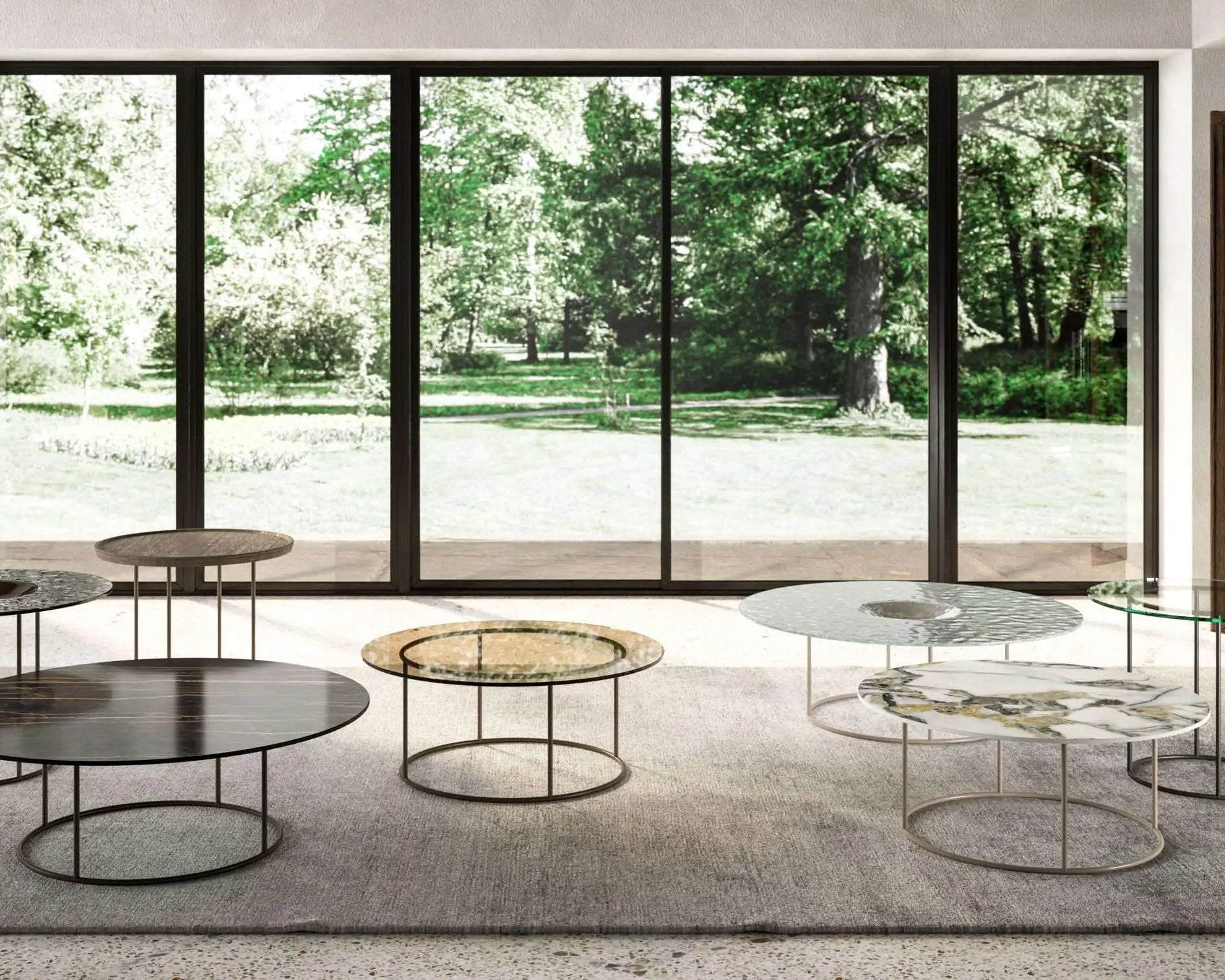 table basse ronde pied central metal
