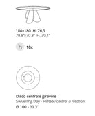 table ronde extensible 10 personnes pied central