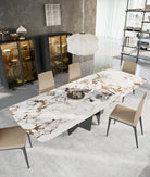 grande table plateau ceramique pied central design