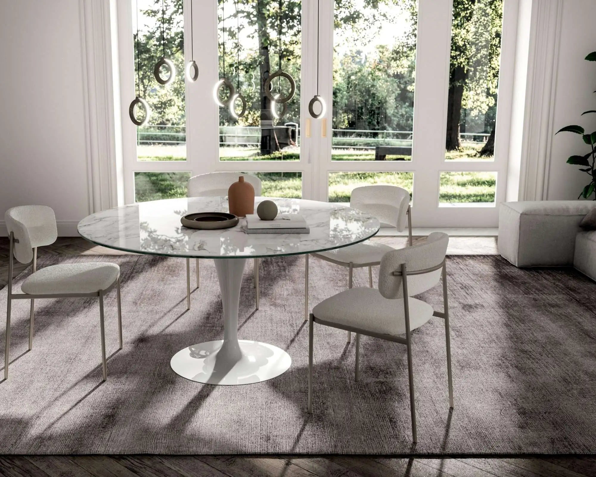 table céramique blanche ronde