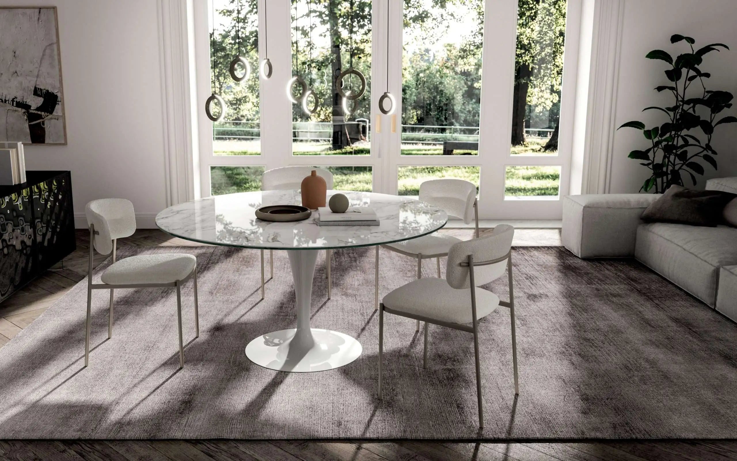 table céramique blanche ronde