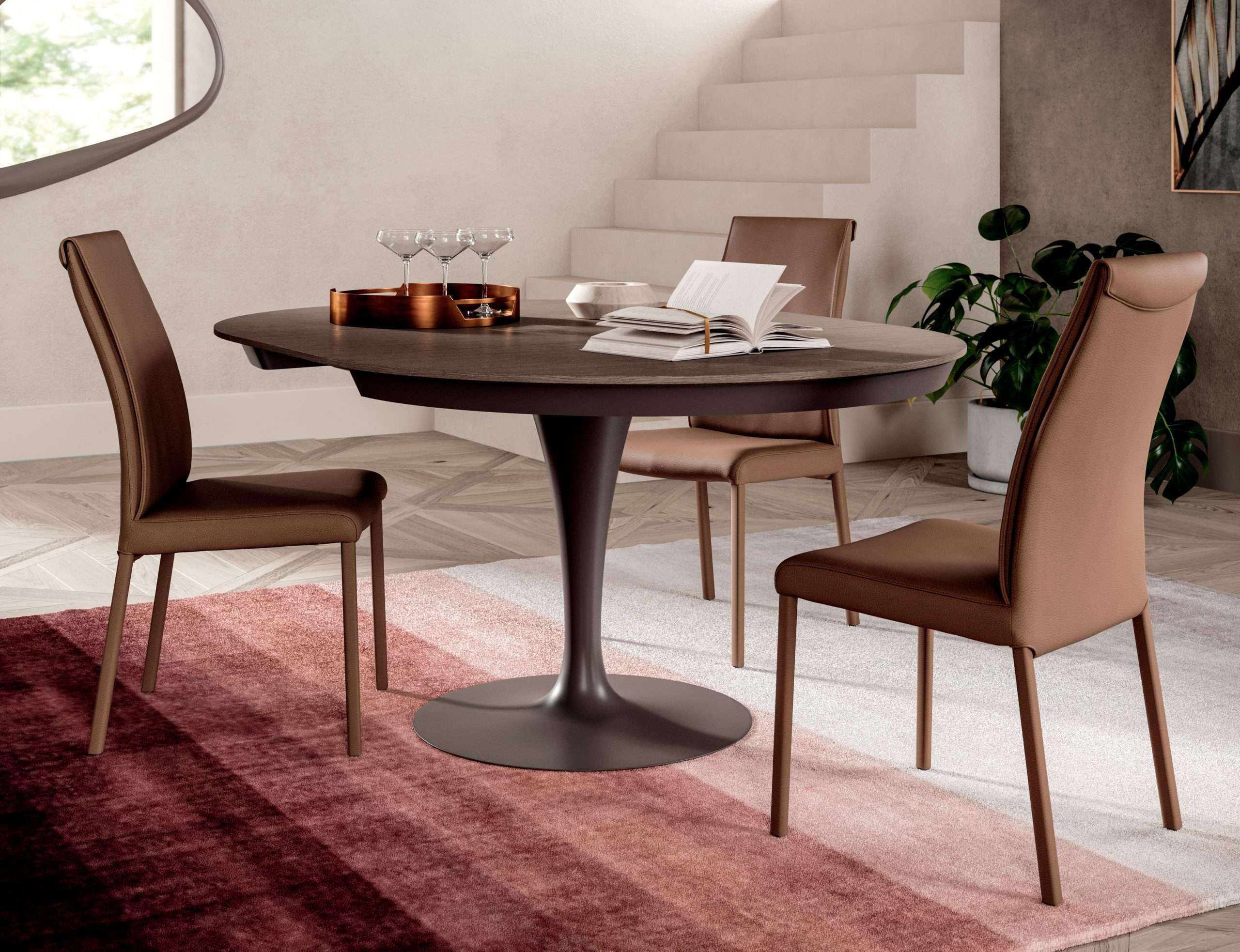 chaises salle manger cuir dossier haut