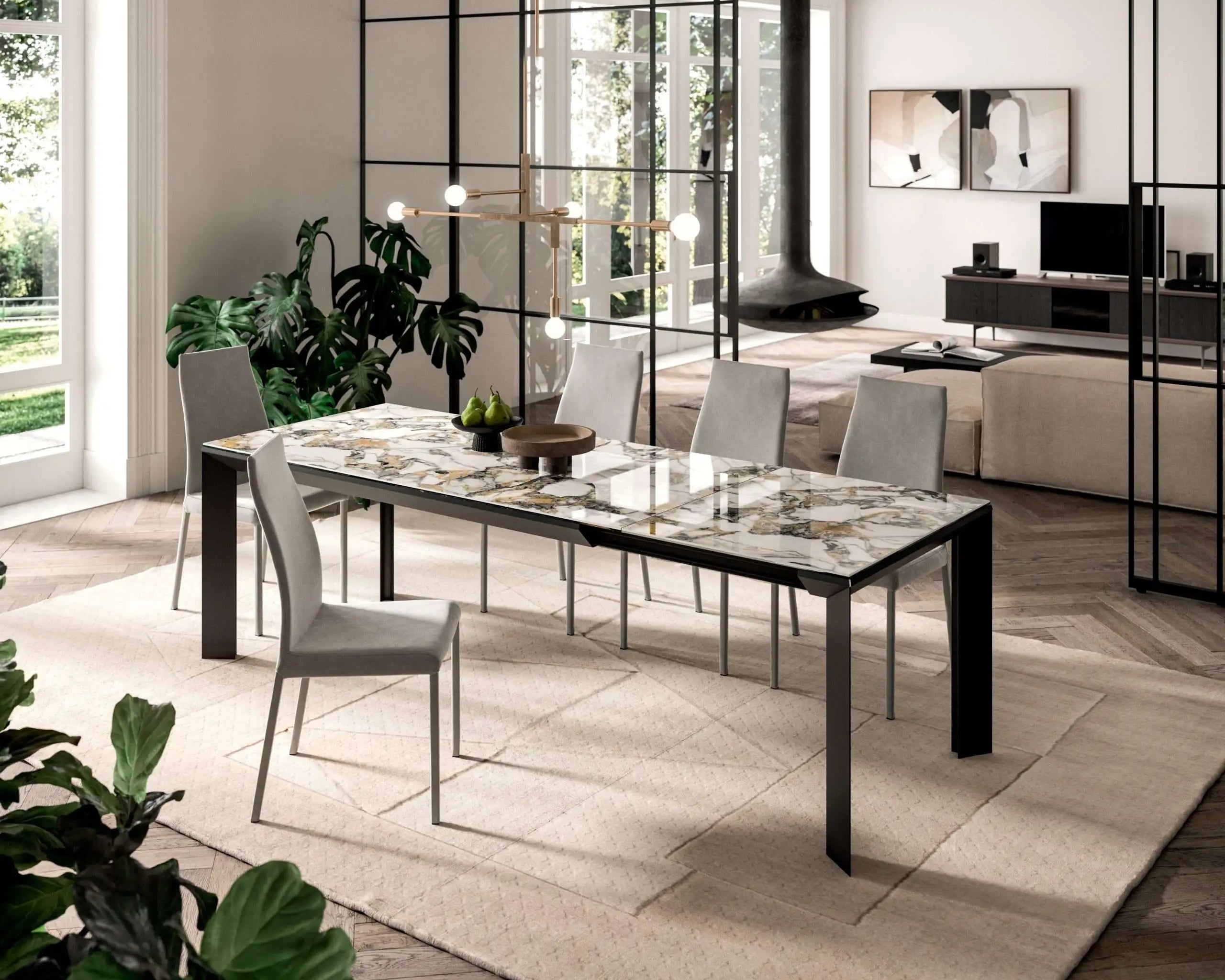 table rectangulaire extensible 12 personnes
