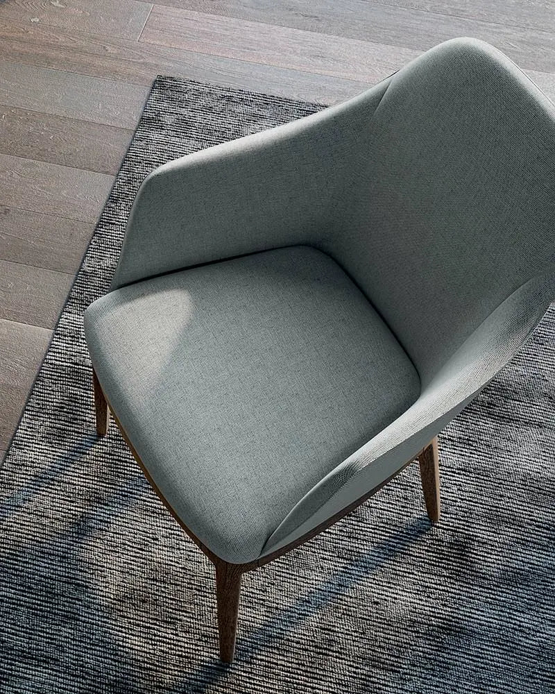 chaise tissu et bois italienne