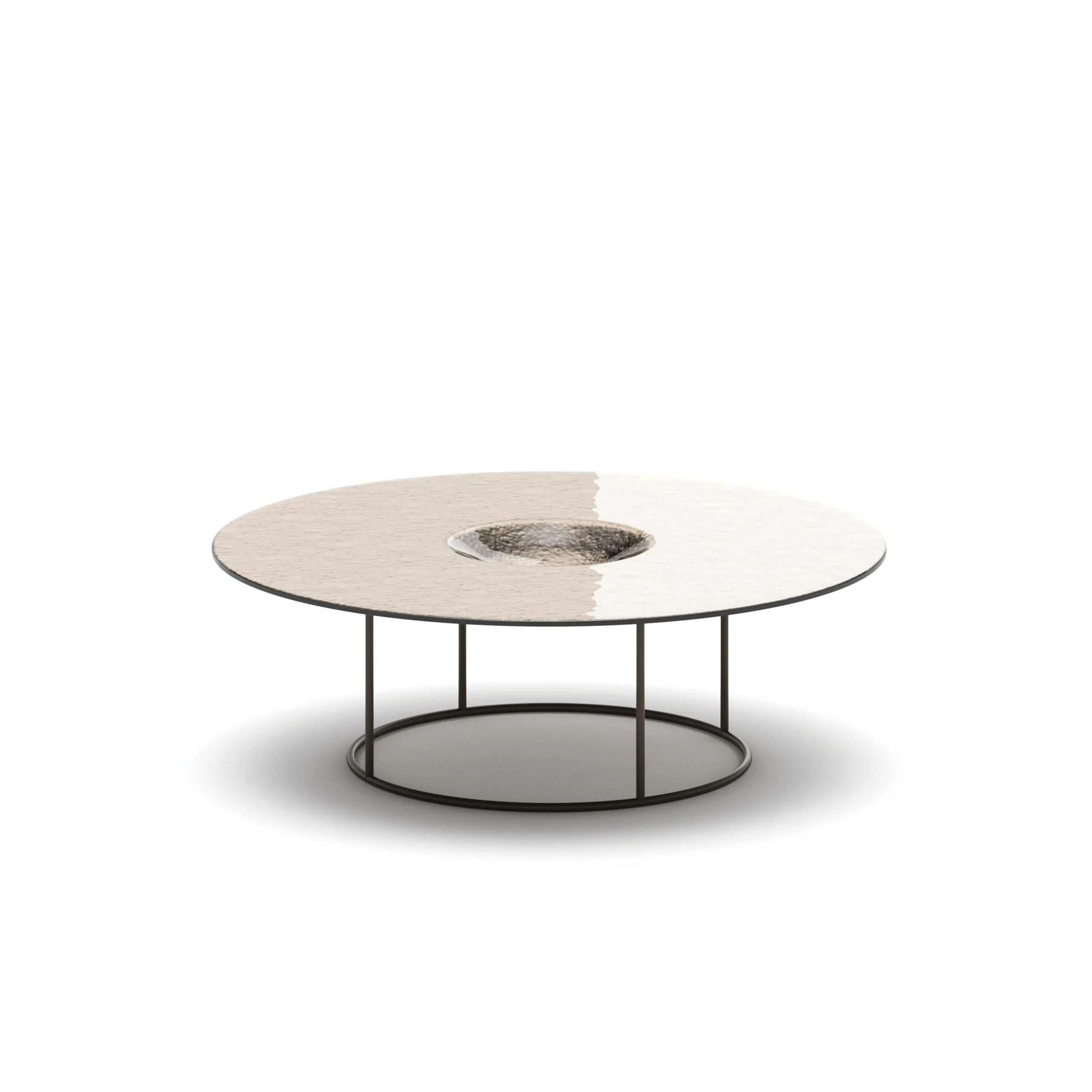 table basse ronde pied central metal