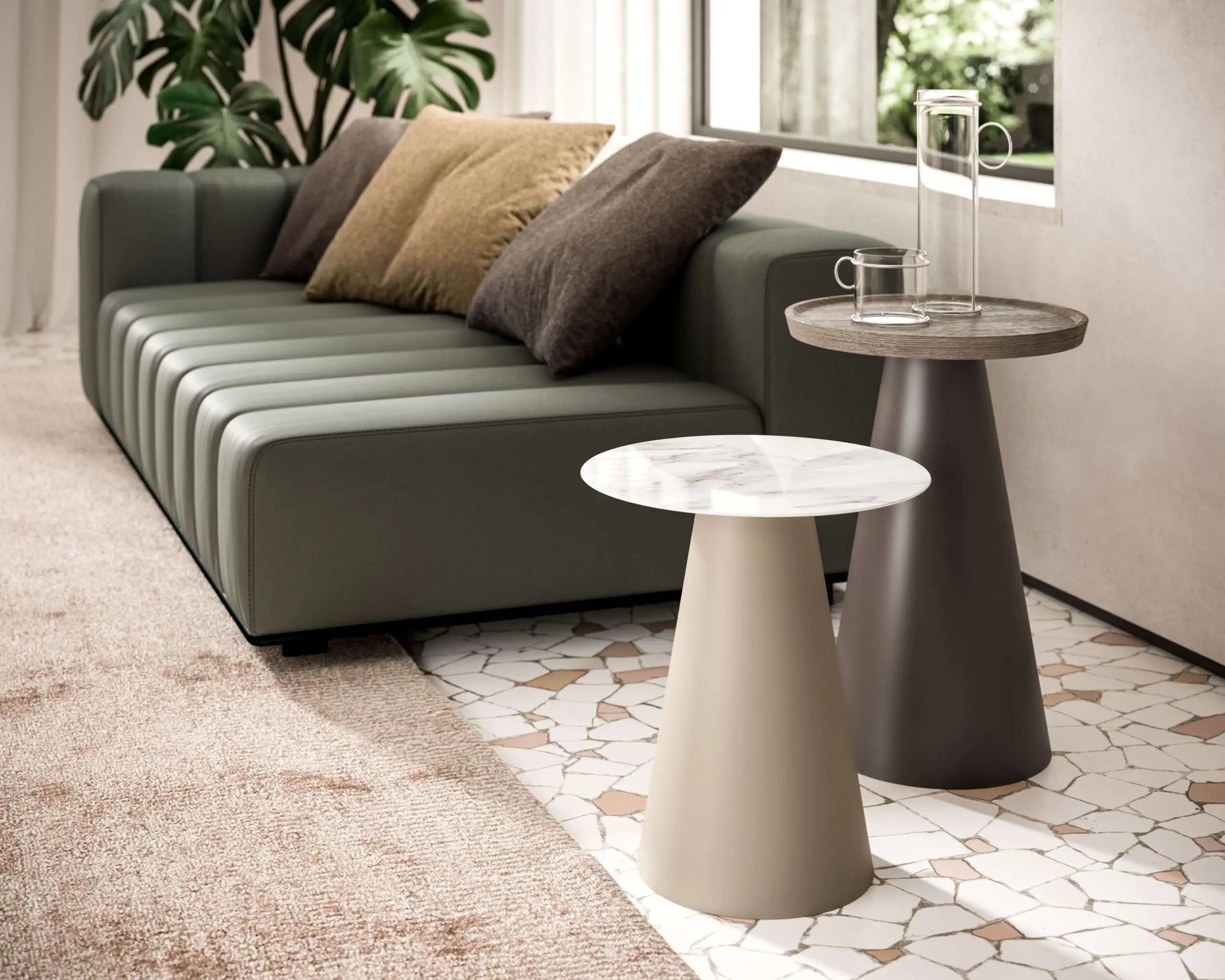 table basse pieds cone