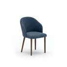 chaise bois et tissu bleu 