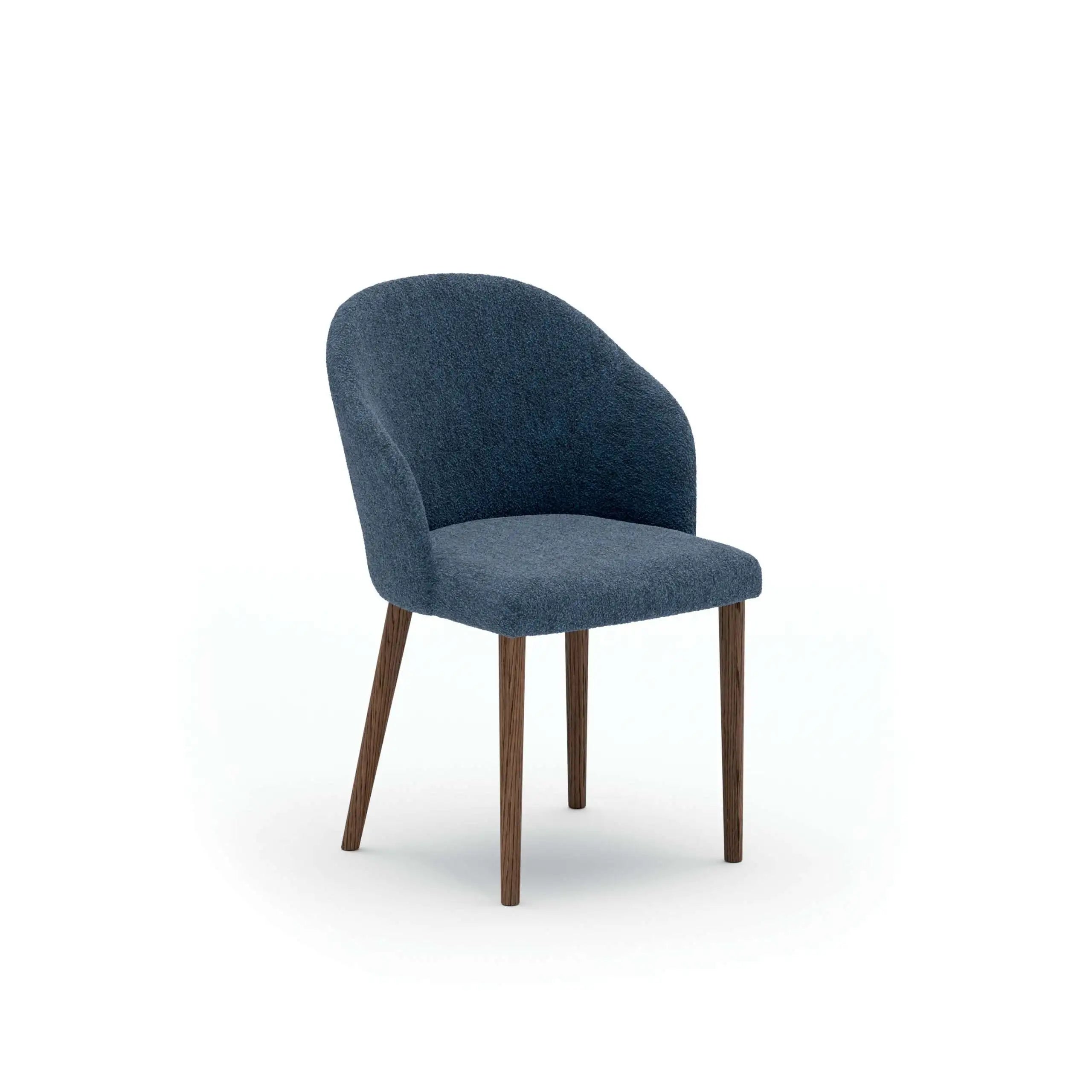 chaise bois et tissu bleu 