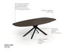table ovale avec pied croisé métallique