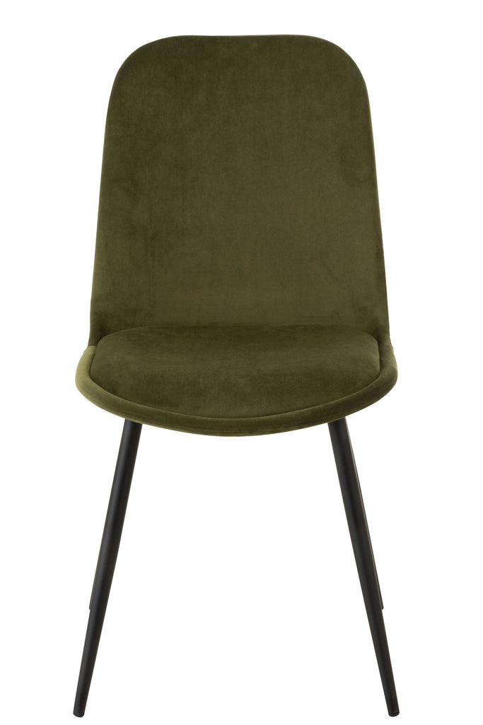 Chaise-Velours-Vert-Sapin-design