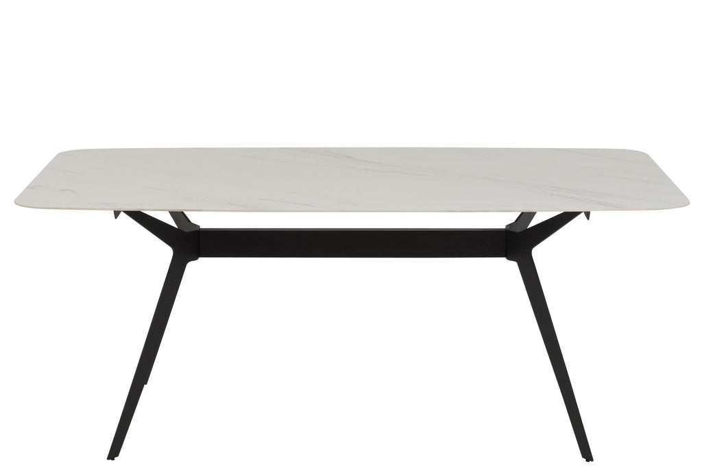Table-Manger-Rectangulaire-180-Cm-Blanc-Noir-pas-cher