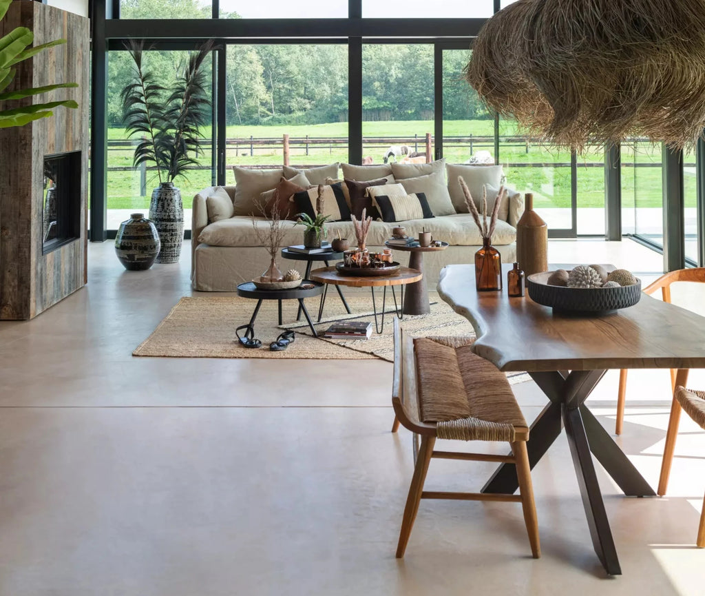 Table-Salle-Manger-Bois-Metal-Noir-Accacia-pas-cher