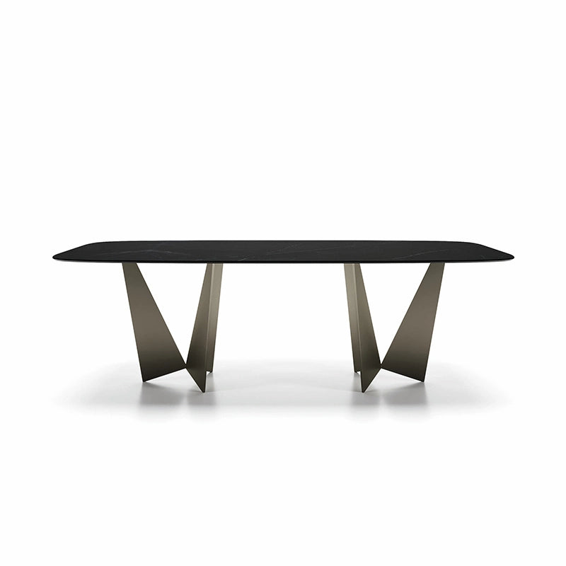 grande table plateau ceramique pied central design