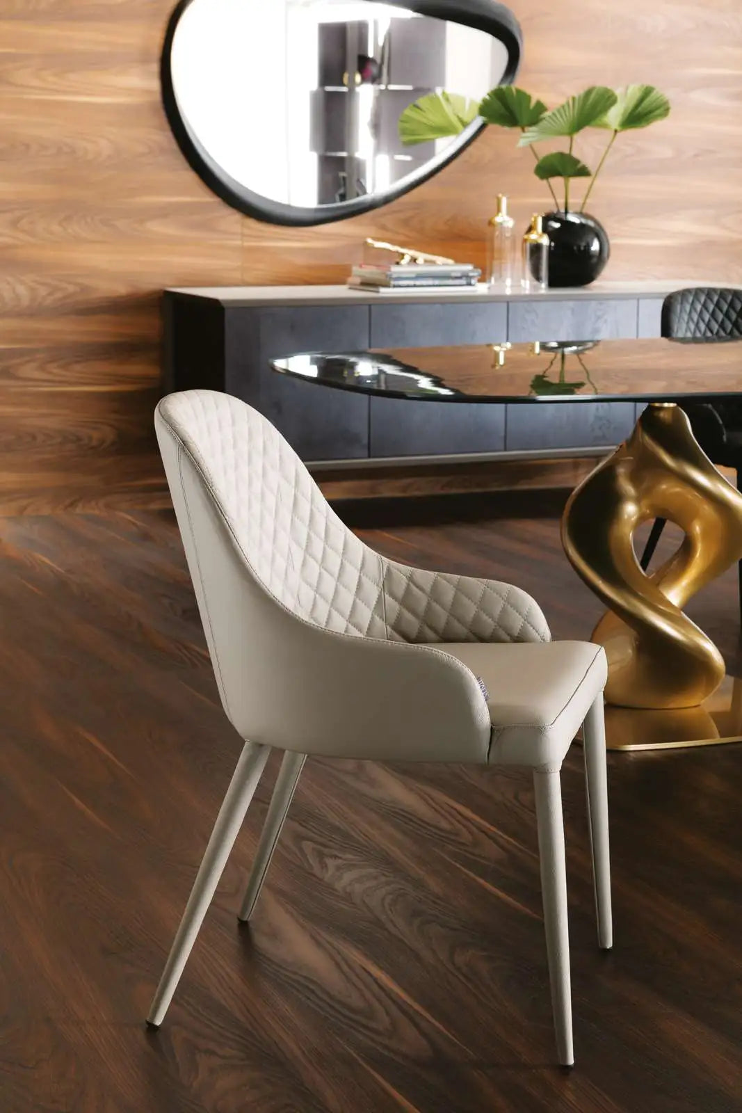 chaise design cuir et bois